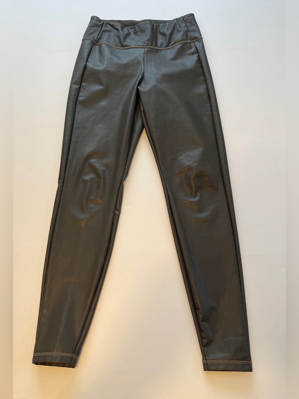 Athleta Faux Leather Leggings -dark gray size S women casual
